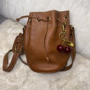 Mark Cross New York Brown Crossbody bucket Leather Bag with Adjustable Strap